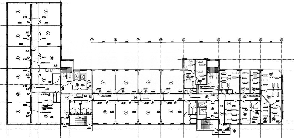 Планировка офиса 900 м², 7 этаж, БЦ «Охта-Хаус»